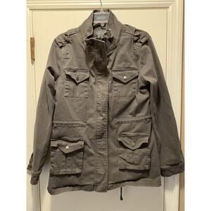 Market & Spruce Womens Dark Green Kathleen Cargo Jacket Size Large